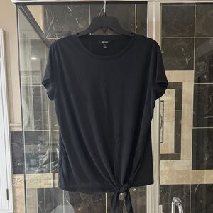 Simply Vera Vera Wang Black Tie-Front Short Sleeve Tee